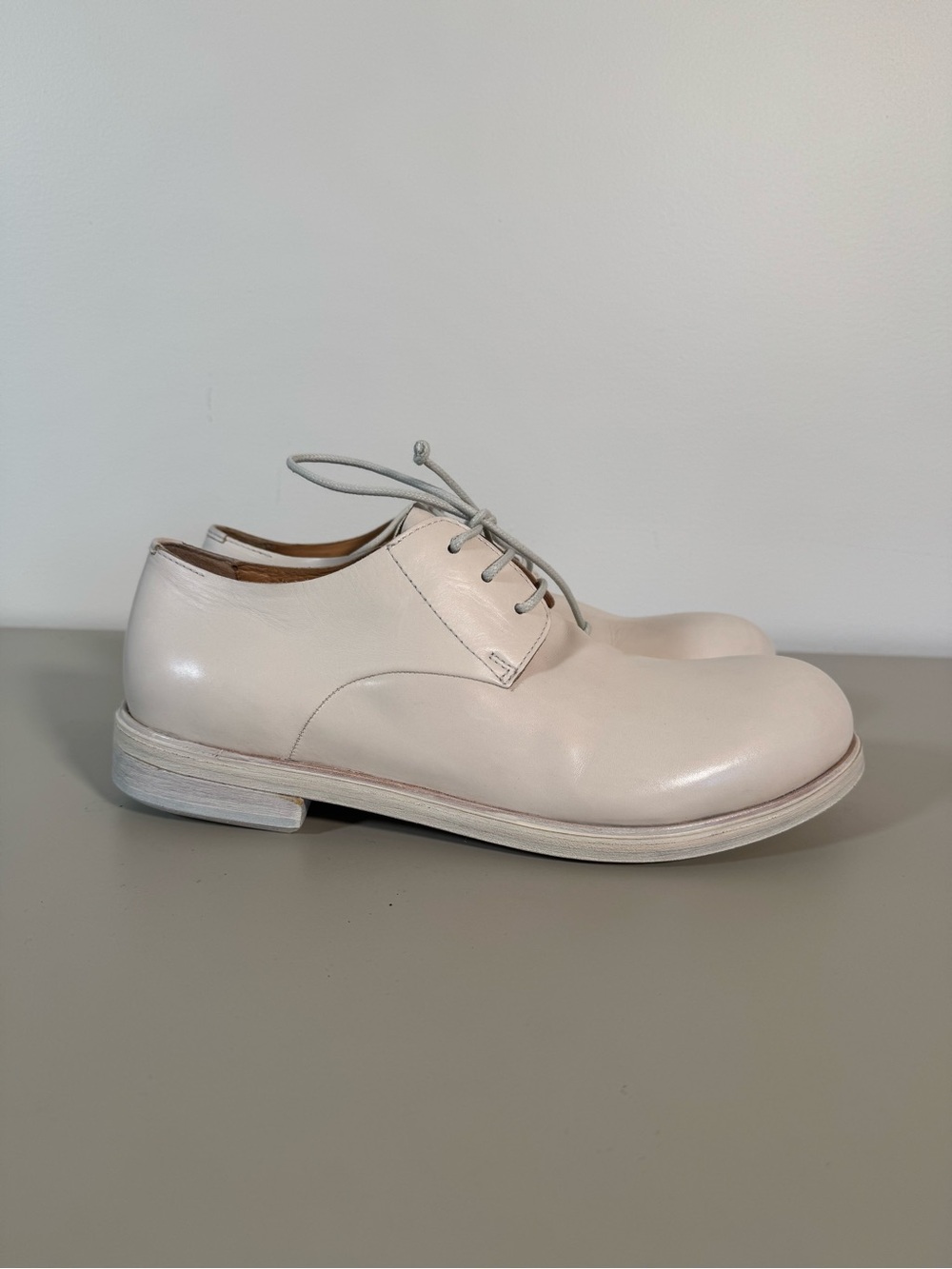 Marsèll Italian Off-White Leather Lace-Up Derby Shoes Men’s EU 42 (US 9)